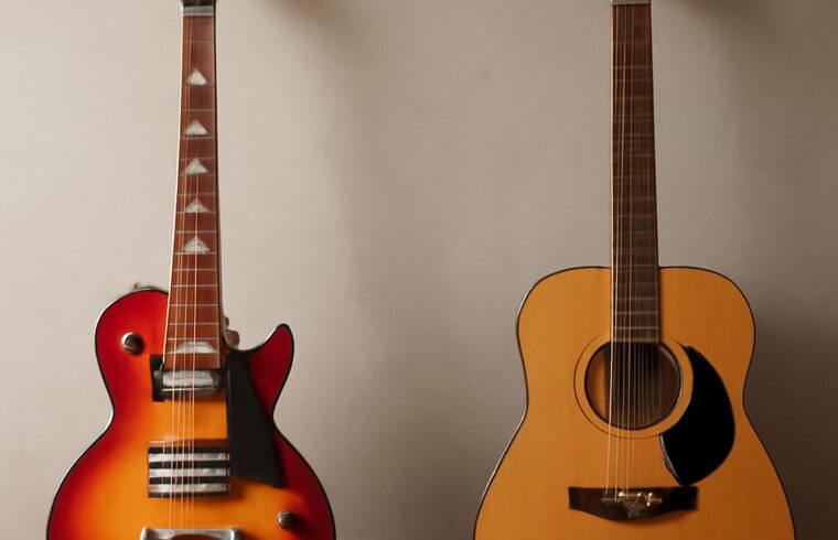 A detailed acoustic guitar diagram showing guitar parts