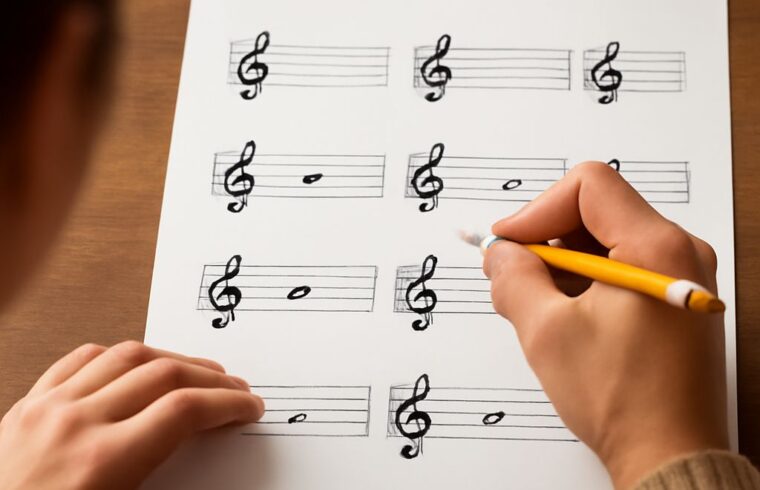 Note identification and treble clef practice tools