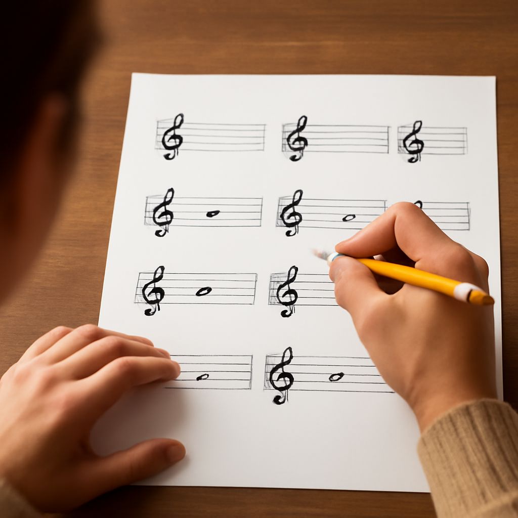 Note identification and treble clef practice tools