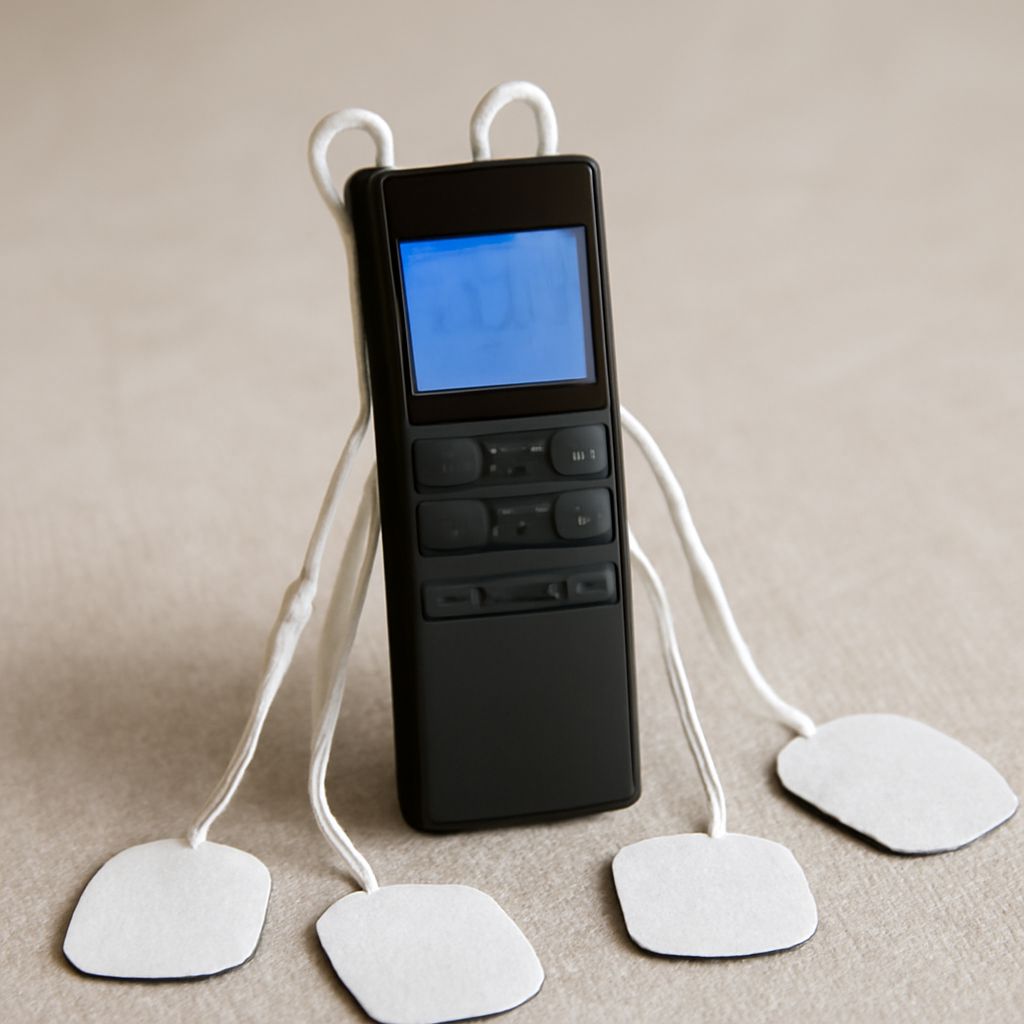 A stim machine and e-stim unit in action