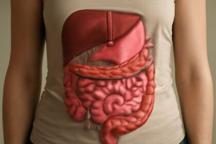 Diagram of abdominal quadrants and four quadrants of abdomen